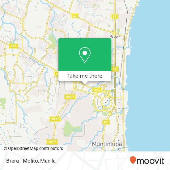 Brera - Molito, Alabang-Zapote Rd Cupang, Muntinlupa map