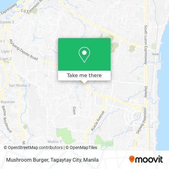 Mushroom Burger, Tagaytay City map