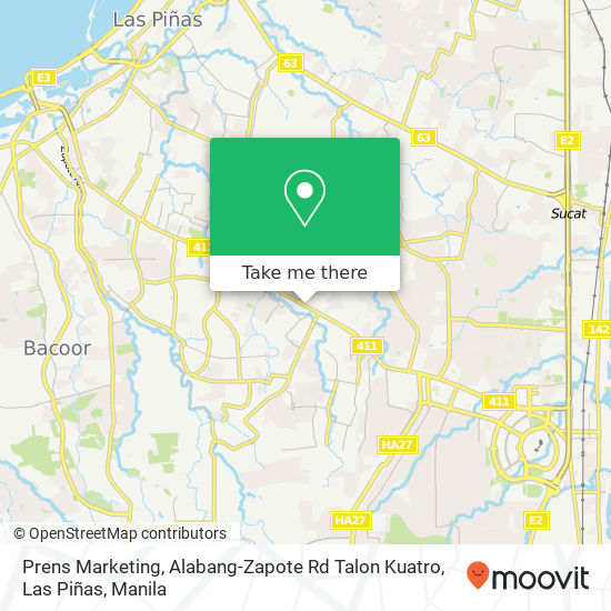 Prens Marketing, Alabang-Zapote Rd Talon Kuatro, Las Piñas map