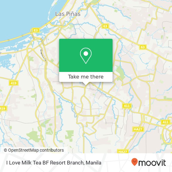 I Love Milk Tea BF Resort Branch, B. F. Resort Dr Talon dos, Las Piñas map