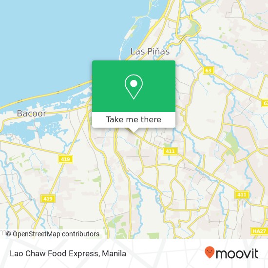 Lao Chaw Food Express, Galaxy Ln Pamplona dos, Las Piñas map