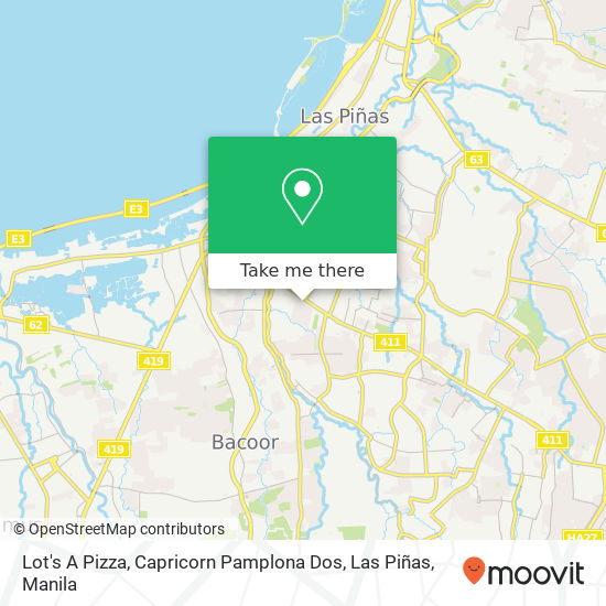 Lot's A Pizza, Capricorn Pamplona Dos, Las Piñas map