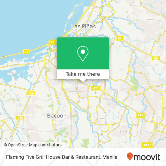 Flaming Five Grill House Bar & Restaurant map