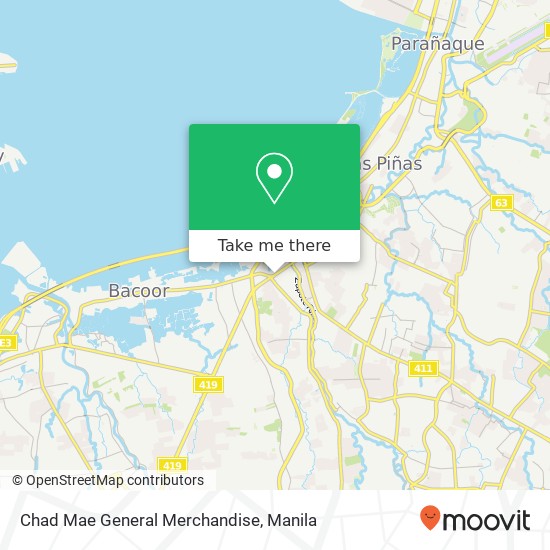Chad Mae General Merchandise, E. Aguinaldo Hwy Zapote I, Bacoor map