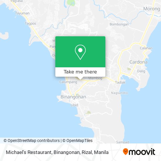 Michael's Restaurant, Binangonan, Rizal map