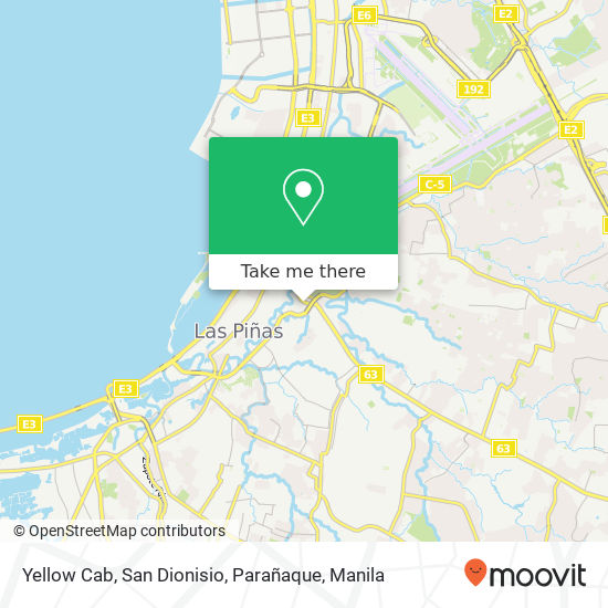 Yellow Cab, San Dionisio, Parañaque map