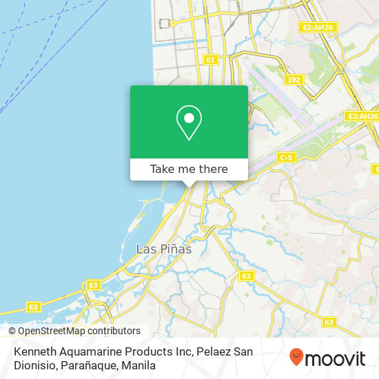 Kenneth Aquamarine Products Inc, Pelaez San Dionisio, Parañaque map
