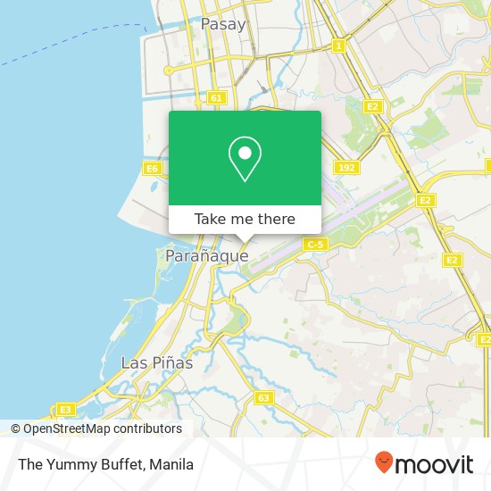 The Yummy Buffet, Ninoy Aquino Ave Santo Niño, Parañaque map