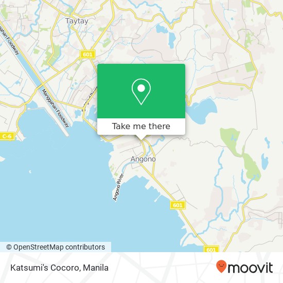 Katsumi's Cocoro, Quezon Ave San Pedro, Angono map