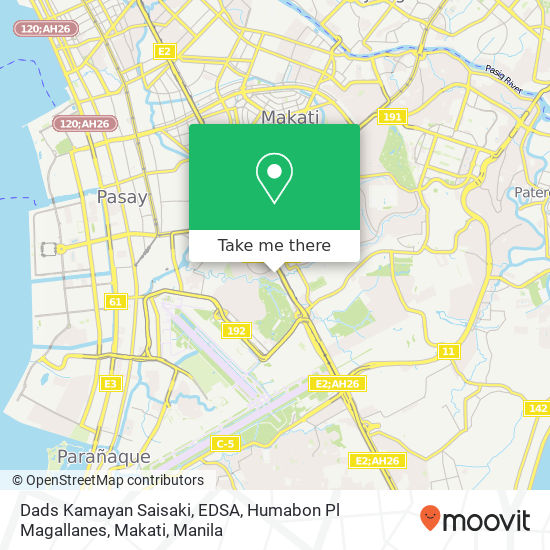 Dads Kamayan Saisaki, EDSA, Humabon Pl Magallanes, Makati map