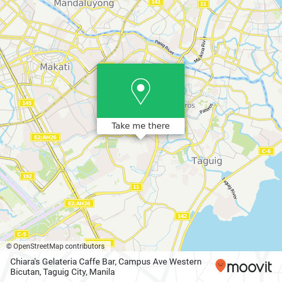 Chiara's Gelateria Caffe Bar, Campus Ave Western Bicutan, Taguig City map