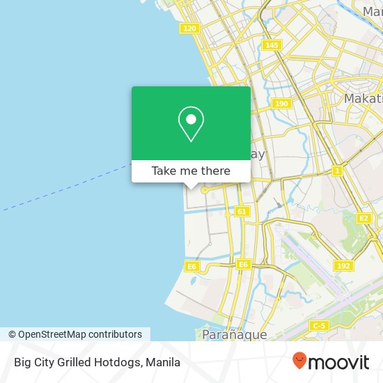 Big City Grilled Hotdogs, Ocean Dr Barangay 76, Pasay City map