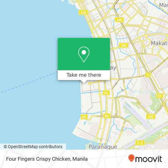 Four Fingers Crispy Chicken, Ocean Dr Barangay 76, Pasay City map