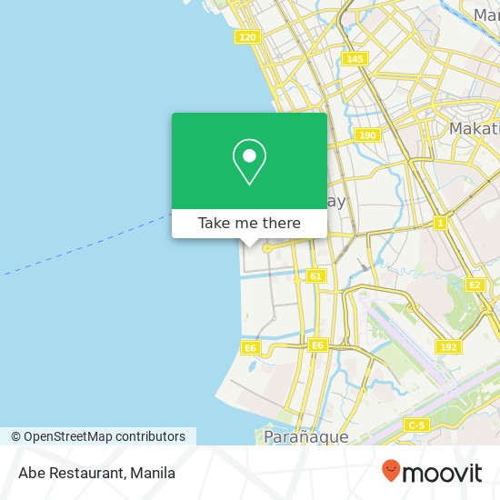 Abe Restaurant, Ocean Dr Barangay 76, Pasay City map