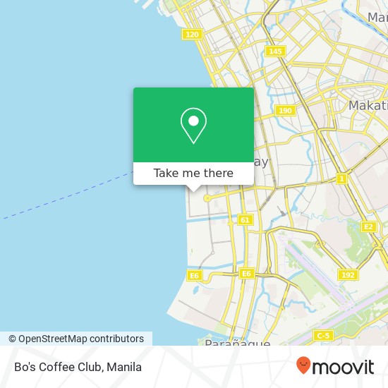 Bo's Coffee Club, Ocean Dr Barangay 76, Pasay City map
