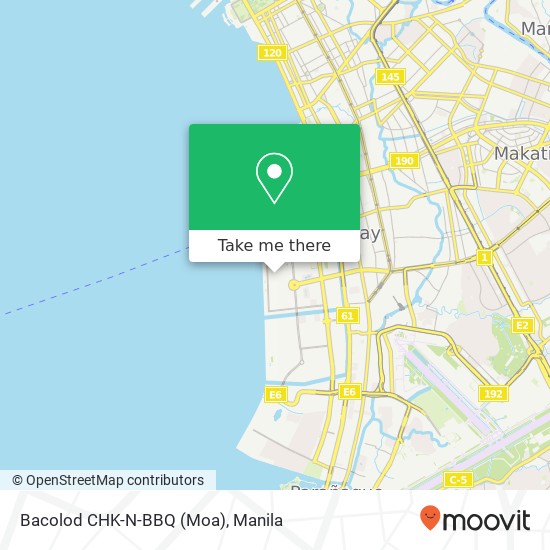 Bacolod CHK-N-BBQ (Moa), Ocean Dr Barangay 76, Pasay City map