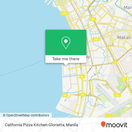 California Pizza Kitchen-Glorietta, Sunset Ave Barangay 76, Pasay City map