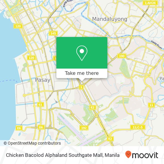 Chicken Bacolod Alphaland Southgate Mall, Chino Roces Ave Bangkal, Makati map