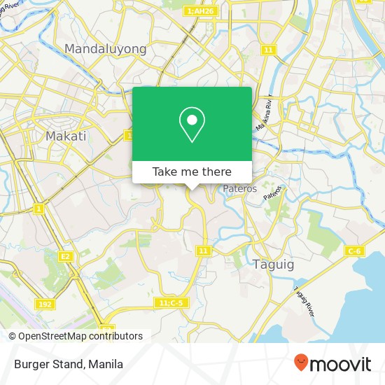 Burger Stand, Shamrock Pembo, Makati map