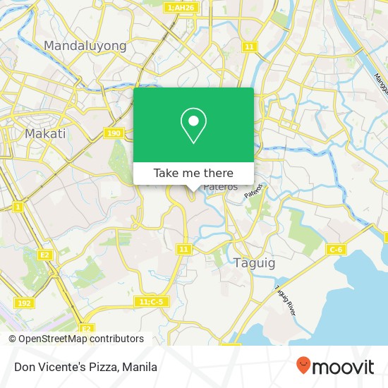 Don Vicente's Pizza, Sampaguita St Pembo, Makati map