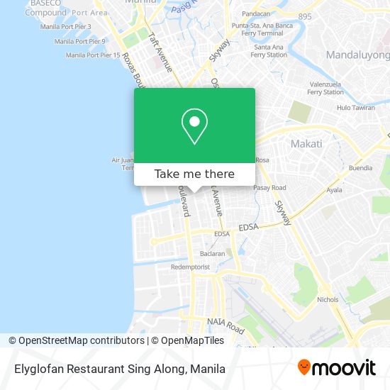 Elyglofan Restaurant Sing Along map