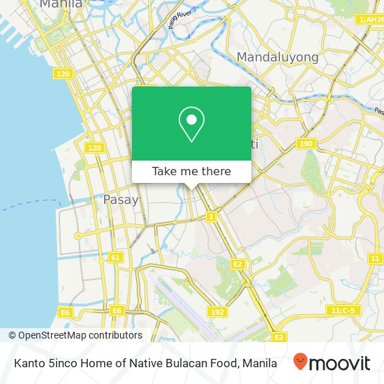 Kanto 5inco Home of Native Bulacan Food, A. Apolinario Bangkal, Makati map