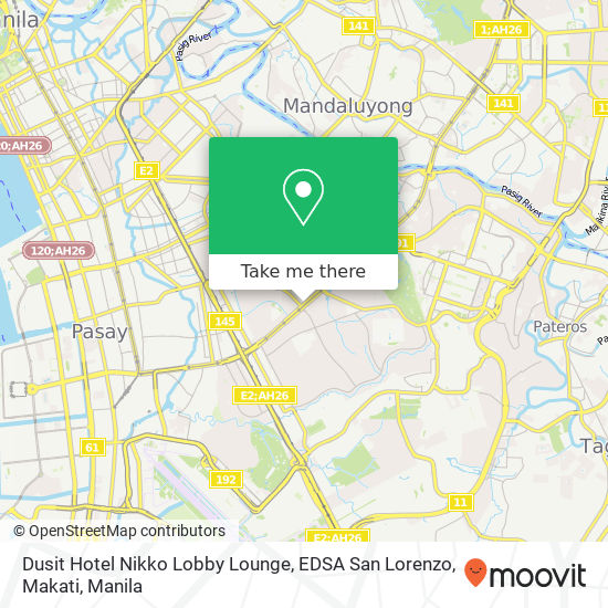 Dusit Hotel Nikko Lobby Lounge, EDSA San Lorenzo, Makati map