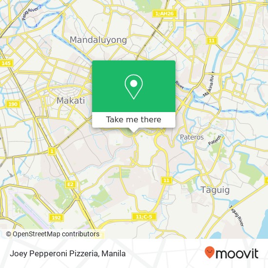 Joey Pepperoni Pizzeria, 5th Ave Western Bicutan, Taguig City map