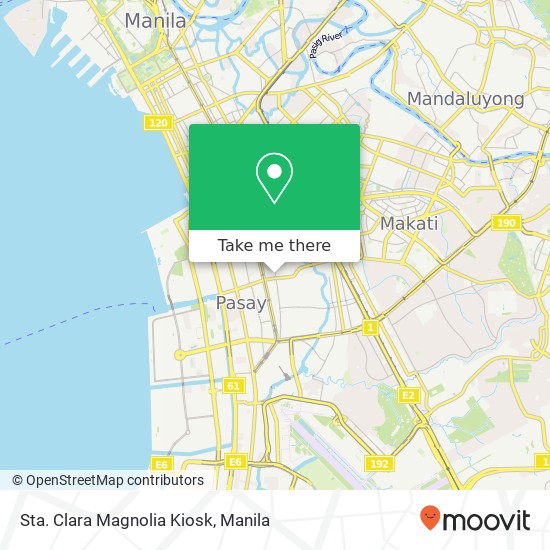 Sta. Clara Magnolia Kiosk, Yapchulay Barangay 60, Pasay City map