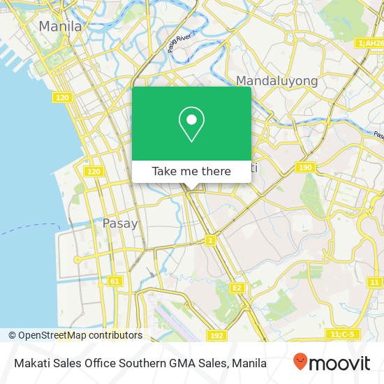Makati Sales Office Southern GMA Sales, Arnaiz Ave Bangkal, Makati map