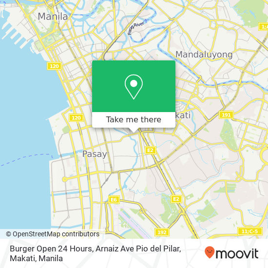 Burger Open 24 Hours, Arnaiz Ave Pio del Pilar, Makati map
