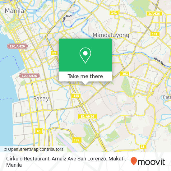 Cirkulo Restaurant, Arnaiz Ave San Lorenzo, Makati map