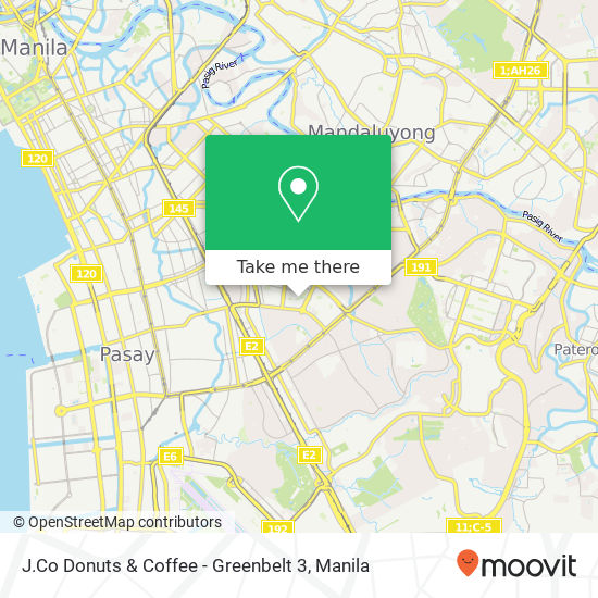 J.Co Donuts & Coffee - Greenbelt 3, San Lorenzo, Makati map