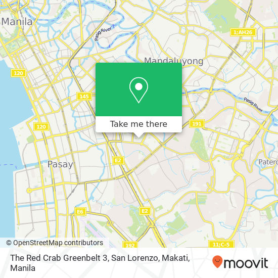 The Red Crab Greenbelt 3, San Lorenzo, Makati map