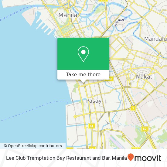 Lee Club Tremptation Bay Restaurant and Bar, Barangay 76, Pasay City map