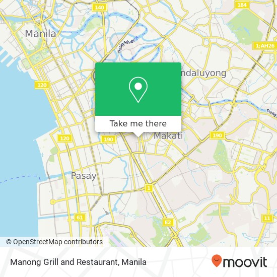 Manong Grill and Restaurant, Chino Roces Ave Pio del Pilar, Makati map