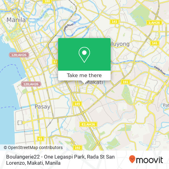 Boulangerie22 - One Legaspi Park, Rada St San Lorenzo, Makati map