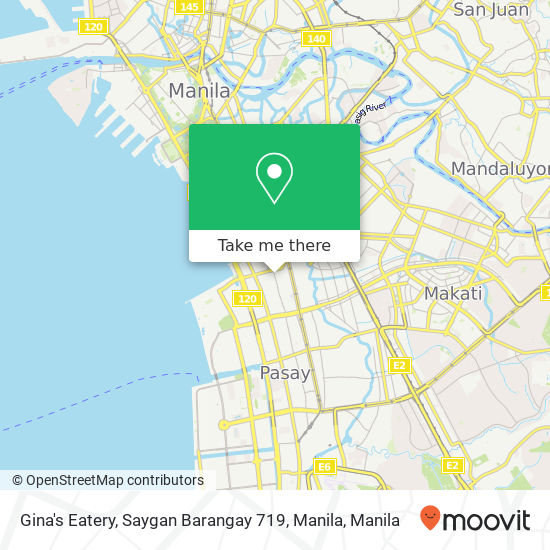 Gina's Eatery, Saygan Barangay 719, Manila map