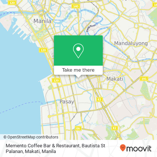 Memento Coffee Bar & Restaurant, Bautista St Palanan, Makati map