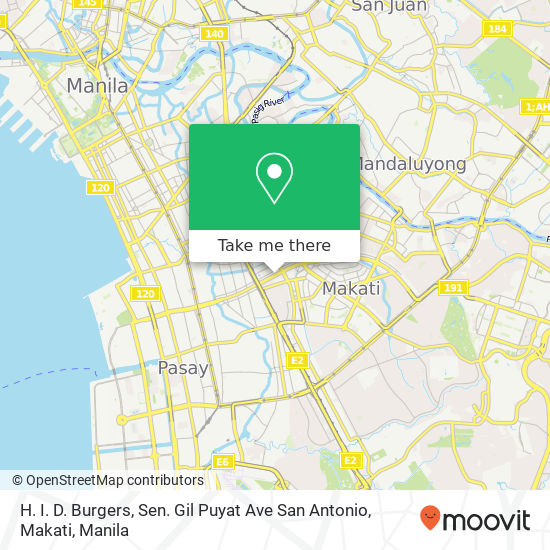 H. I. D. Burgers, Sen. Gil Puyat Ave San Antonio, Makati map
