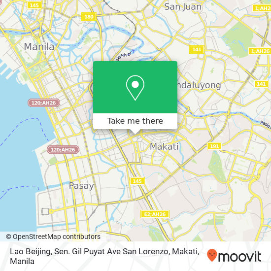 Lao Beijing, Sen. Gil Puyat Ave San Lorenzo, Makati map