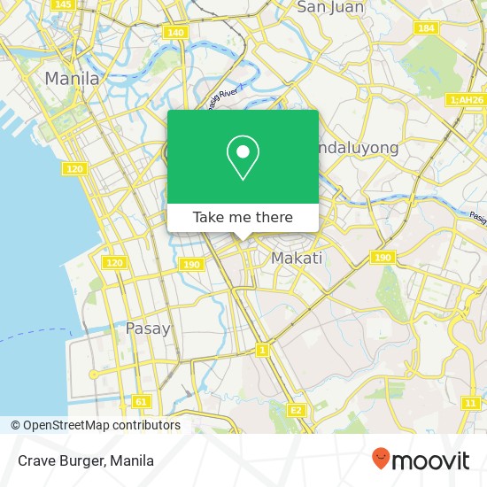 Crave Burger, Urban Ave San Lorenzo, Makati map