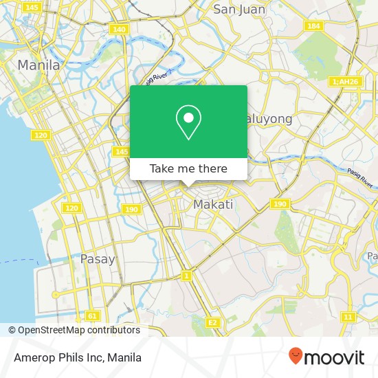 Amerop Phils Inc, H. V. Dela Costa Bel-Air, Makati map
