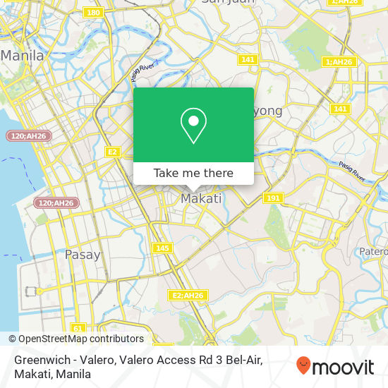 Greenwich - Valero, Valero Access Rd 3 Bel-Air, Makati map