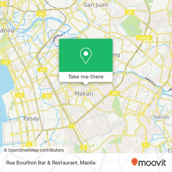 Rue Bourbon Bar & Restaurant, Tordesillas Bel-Air, Makati map