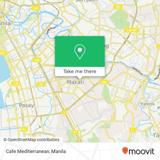 Cafe Mediterranean, Paseo de Roxas Urdaneta, Makati map