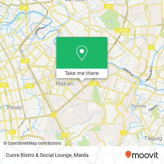 Cuore Bistro & Social Lounge, Jupiter St Bel-Air, Makati map
