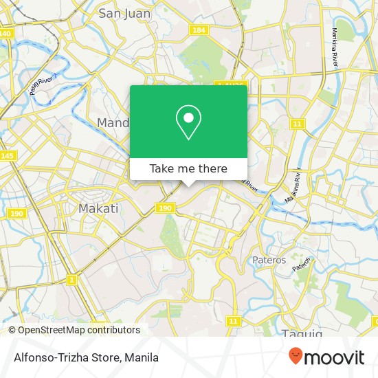 Alfonso-Trizha Store, Sgt. F. Yabut St Guadalupe Nuevo, Makati map