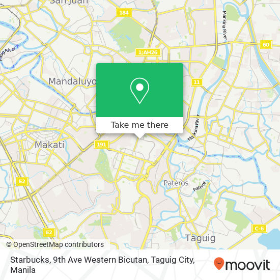 Starbucks, 9th Ave Western Bicutan, Taguig City map