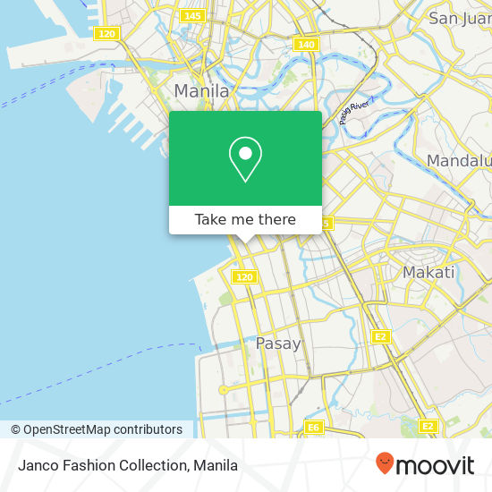 Janco Fashion Collection, F. B. Harrison Barangay 719, Manila map